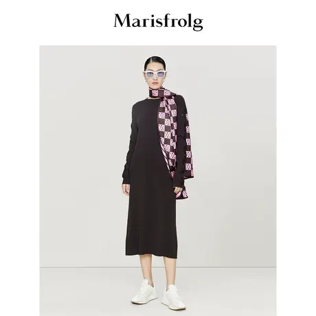 【商场同款】玛丝菲尔女装夏装新款圆领显瘦镂空连衣裙女图片