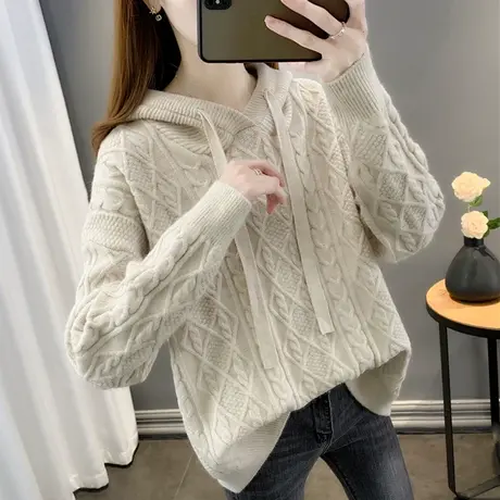 女士毛衣2023年新款春款上衣百搭冷淡系独特别致上衣宽松洋气外套图片