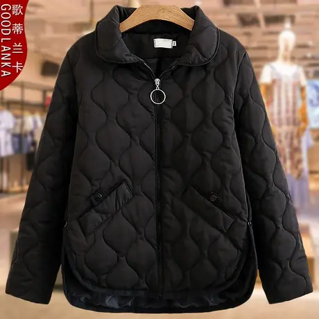 加肥加大码女装冬装小棉袄40-50岁中年妈妈洋气棉衣薄款棉服外套商品大图