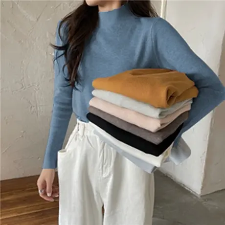 2024年早春季爆新款chic针织衫女装春秋冬打底衫气质洋气上衣t恤商品大图