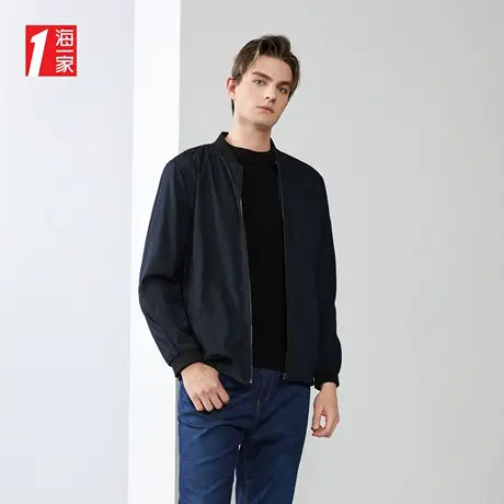 海一家经典棒球领外套新款商务休闲简约男士夹克商品大图