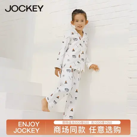 Jockey儿童印花卡通睡衣睡裤两件套宽松亲肤长袖家居服套装亲子服商品大图