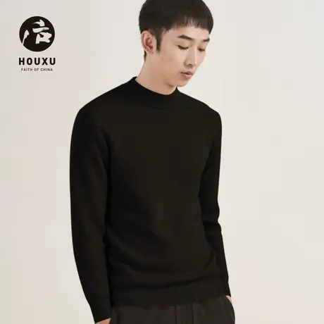 后序休闲半高领针织衫秋季2023年时尚百搭纯色中老年爸爸毛衣图片