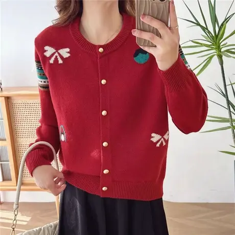 女士毛衣开衫高级感减龄女外套2024新款爆款时尚洋气外穿上衣女装商品大图