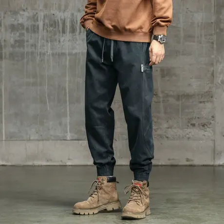 百搭大码男款休闲裤束脚裤子男款宽松时尚户外纯棉工装裤潮流男装商品大图