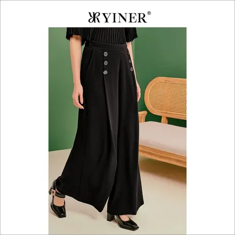 【1996系列】YINER音儿女装夏季宽松休闲裤高腰阔腿长裤商品大图