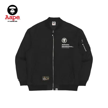 Aape旗舰店男装秋冬字母印花猿颜徽章厚款夹克外套7527XXJ商品大图