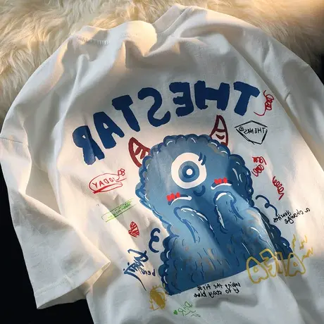 大码胖mm上衣夏季新品短袖女宽松韩版潮oversize网红t恤女ins超火商品大图