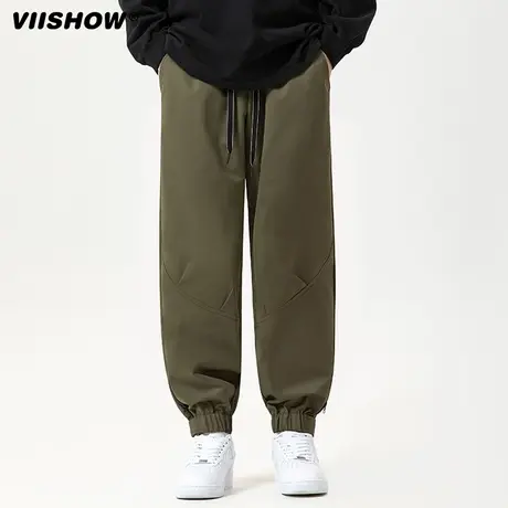VIISHOW运动重磅工装男士长裤潮牌春秋季2023新款美式休闲束脚裤商品大图