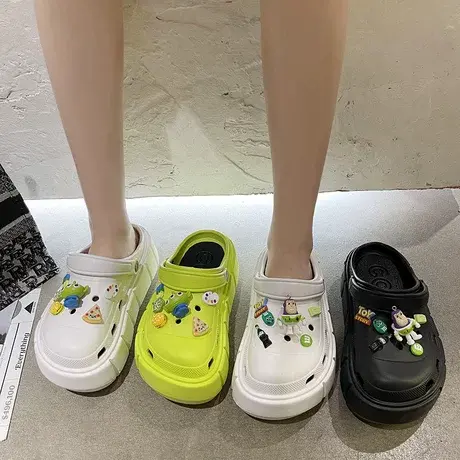 2023洞洞鞋女包头网红半拖鞋防滑软弹舒适外穿沙滩超火厚底护士商品大图