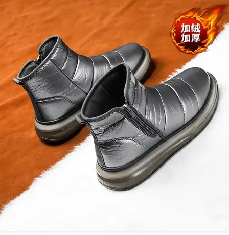 冬季男鞋2023新款加绒保暖防寒东北雪地靴皮毛一体防水防滑大棉鞋商品大图
