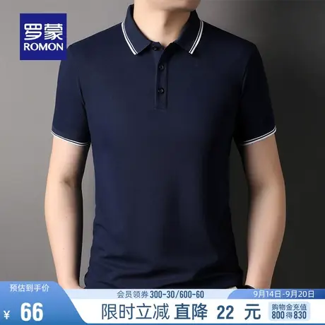 罗蒙男士短袖POLO衫2023夏季薄款商务翻领工装休闲百搭纯色T恤男图片