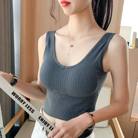 吊带女内搭ins超火打底抹胸露肩白色上衣外穿潮性感带胸垫背心夏图片