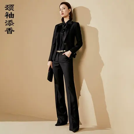 颈袖添香2023春秋新款OL气质职业装时尚正装小西装裤套装女图片