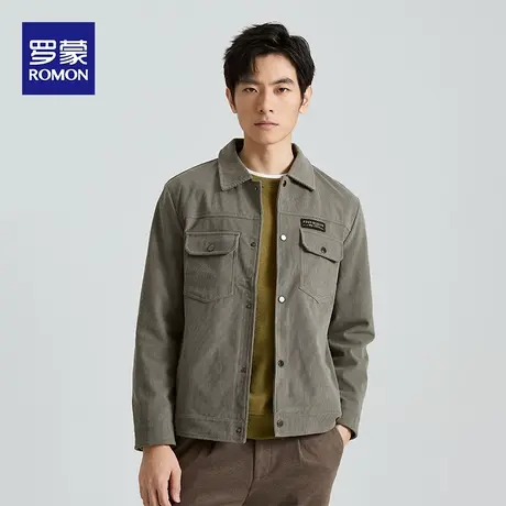 罗蒙男士夹克衣服工装休闲男款帅气上衣潮牌秋冬季灯芯绒外套男装图片