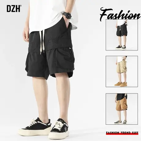 男士美式工装短裤男直筒宽松五分裤男款夏季薄款纯棉外穿半截裤子商品大图