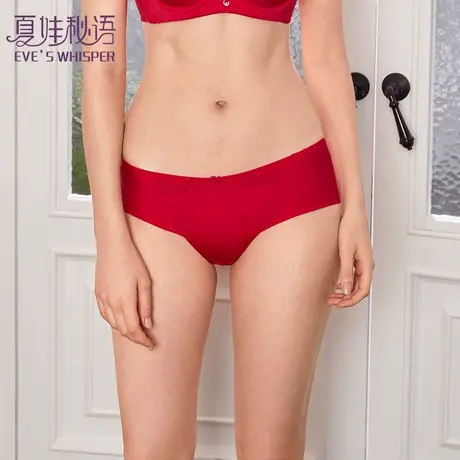夏娃秘语蛇年本命年女内裤纯棉裆性感蕾丝中腰大红三角裤头图片