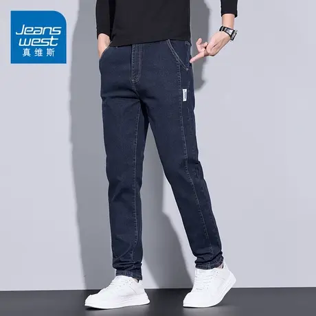 KZ真维斯修身小脚牛仔长裤男士2025春季新款青少年潮牌休闲男裤子商品大图