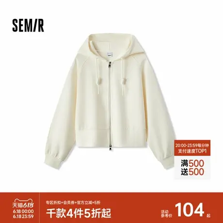 森马外套女显瘦插肩袖夹克ins潮简约秋季宽松字母连帽衣服休闲风图片