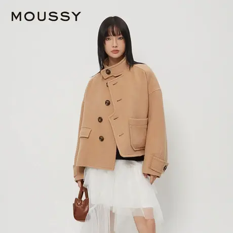 MOUSSY 春季新品格雷系设计感解构短款毛呢外套女028HAA30-2591图片