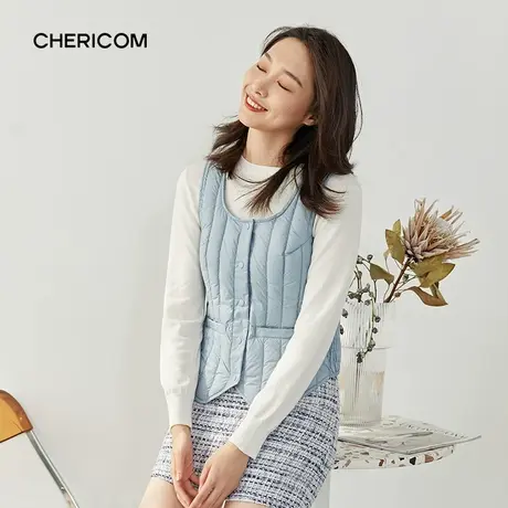 千仞岗羽绒弹力贴身轻薄马甲坎肩叠穿短款通勤修身纯色背心I图片