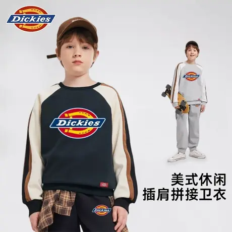 Dickies童装男童秋装卫衣儿童春秋款拼接上衣女孩秋季潮牌运动服A商品大图