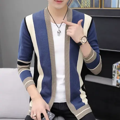 男士夹克2023新款春秋季韩版潮流上衣服薄款百搭机能秋装针织外套商品大图