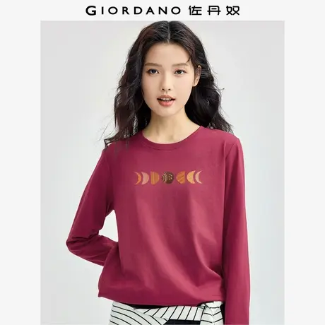 佐丹奴T恤女装纯棉印花圆领长袖T恤 69393354商品大图
