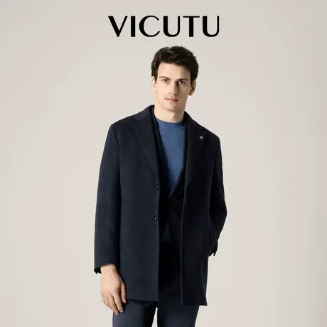 VICUTU威可多男士大衣舒适温暖绵羊毛时尚商务休闲秋季外套图片