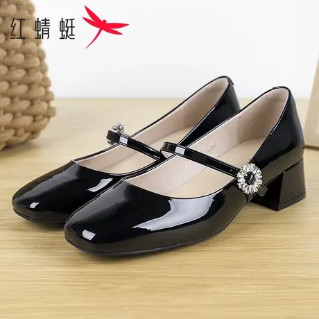 红蜻蜓女鞋时尚舒适软底简约小皮鞋单鞋春秋季职场上班鞋子防滑鞋商品大图