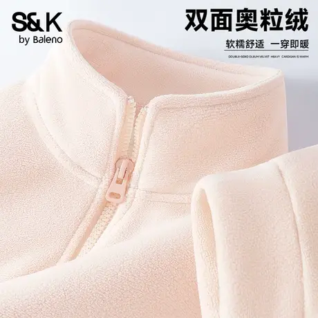 班尼路S&K系列奥粒绒外套2025新款秋季保暖加绒立领休闲卫衣女装Q商品大图