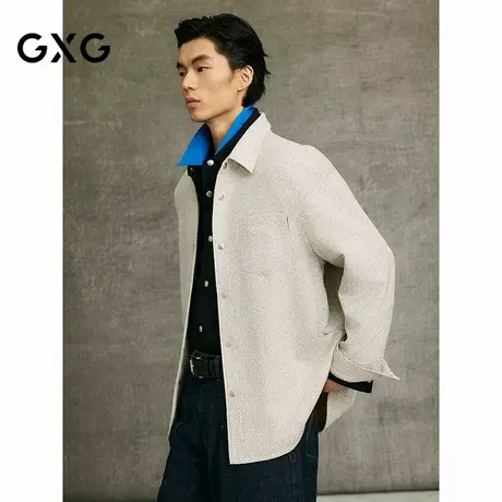 GXG男装 米白色小香风微肌理绣花翻领夹克25年春新品G25X211021图片