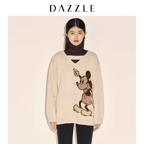 【七七酱专享】DAZZLE地素奥莱 春季修身弹力高领打底衫套头毛衣图片