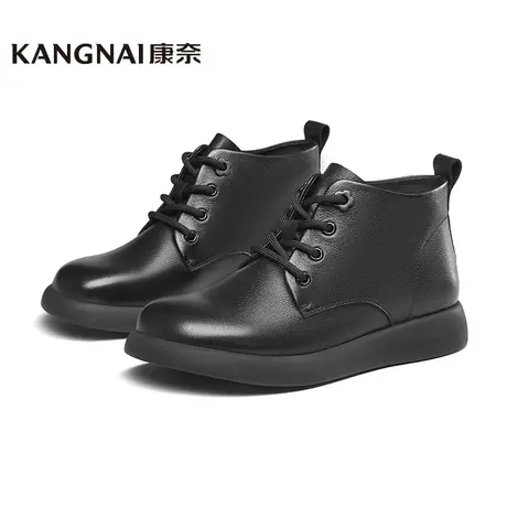 康奈女靴商场同款真皮系带时装靴通勤软底女士秋季马丁靴11136223商品大图