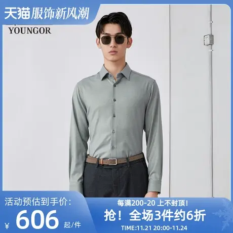 雅戈尔奥莱 商场同款男士长袖衬衫春秋新款官方商务休闲长袖衬衫图片