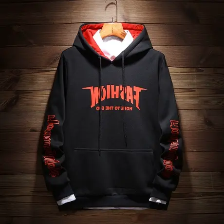 卫衣男连帽韩版潮流长袖帽衫青少年学生修身衣服春秋款薄男士外套商品大图