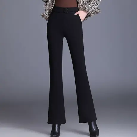 黑色微喇叭裤女秋季2023新款高腰修身显瘦长裤通勤休闲气质西装裤商品大图