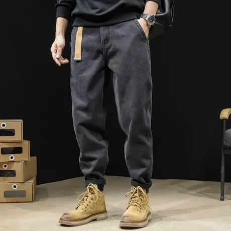 春季牛仔裤男黑色男裤大码春秋裤子2024新款男士休闲长裤男款直筒商品大图