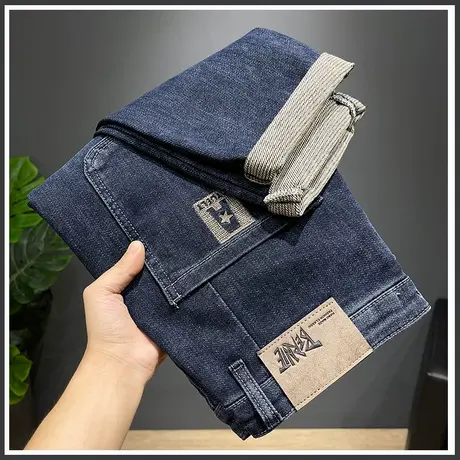 高端工装牛仔长裤男士宽松直筒休闲男裤子春季秋冬款潮牌弹力男装商品大图