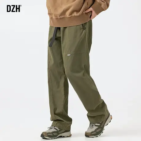 男士军绿色工装裤男直筒宽松2024新款秋季休闲长裤美式工装裤男款商品大图