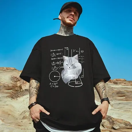 大码男装重磅夏季新款胖子加肥加大宽松短袖T恤休闲纯棉五分半袖商品大图