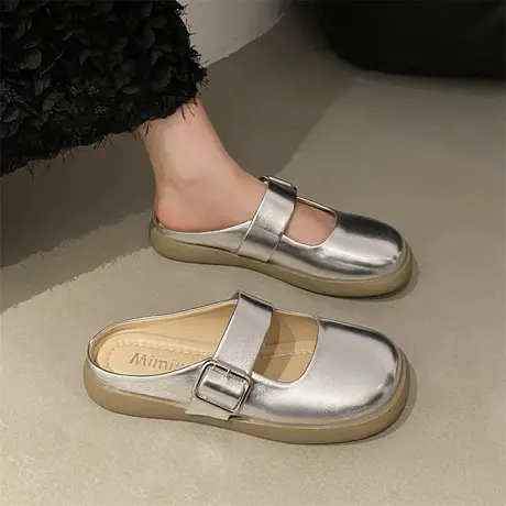 法式时尚包头半拖女夏季外穿2023年新款平底舒适配裙子高级感凉拖商品大图