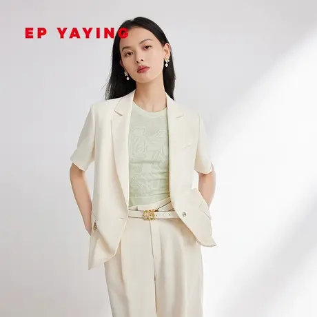 EP YAYING雅莹 三醋酸一粒扣短袖收腰西装外套 2023新款1169A图片