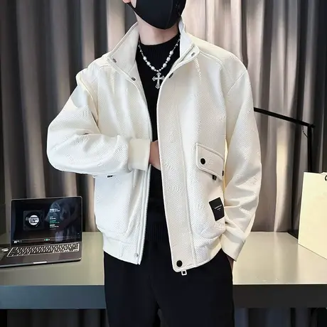 个性高级感外套春秋季2023新款潮牌痞帅夹克上衣潮流休闲春装褂子商品大图