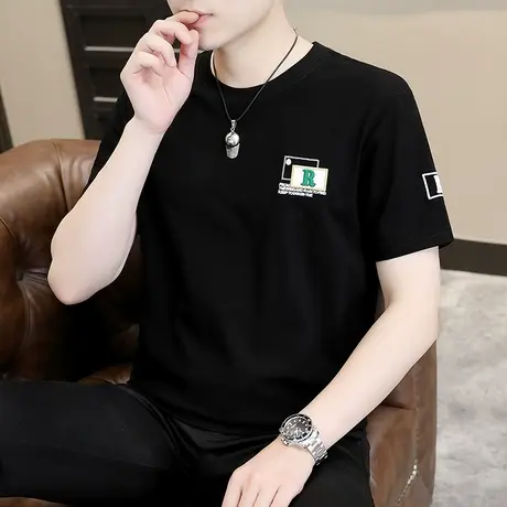 纯棉短袖t恤男士夏季高品质复古重磅宽松上衣服潮牌潮流2023新款商品大图
