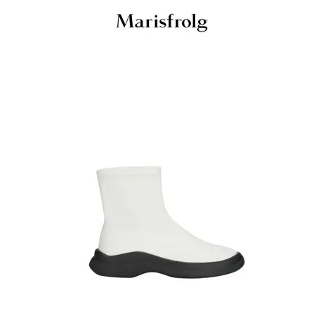 【商场同款】玛丝菲尔年冬季新款白色羊皮革松糕底女士短靴商品大图