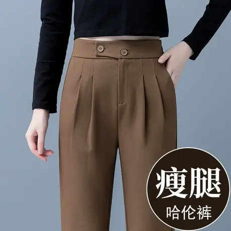 小个子裤子女2023新款爆款秋装高腰烟管裤显瘦时尚西装休闲哈伦裤图片