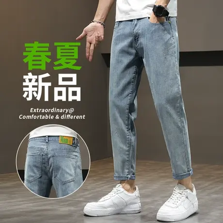 广州新塘镇牛仔裤男士直筒宽松高端休闲男裤子夏季薄款春秋款潮牌商品大图