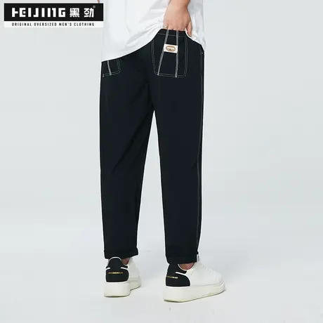 黑劲大码男装冰丝长裤夏季胖哥商务休闲加肥加大宽松户外直筒裤潮商品大图