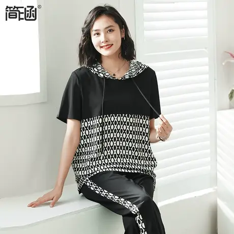 轻奢高端大码女装遮肚加肥大妈妈夏装套装减龄休闲运动胖妹妹显瘦图片